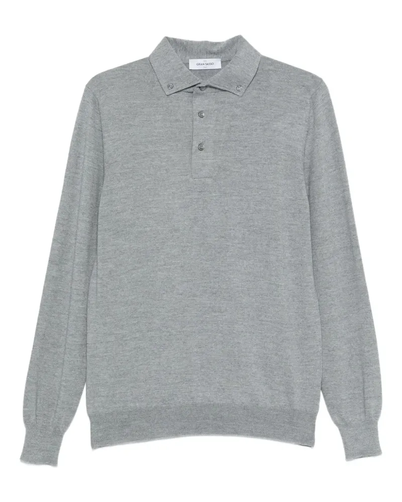 Gran Sasso Langärmeliges Poloshirt - Grau Grau