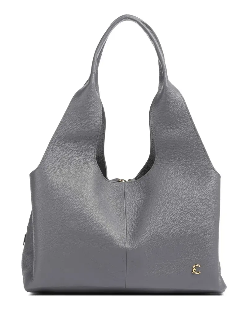 Coccinelle Schultertasche aus gekörntem Leder - Grau Grau