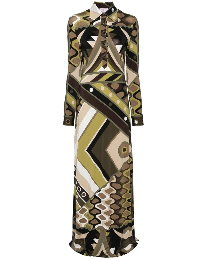 Emilio Pucci Maxikleid mit abstraktem Print - Grün Grün