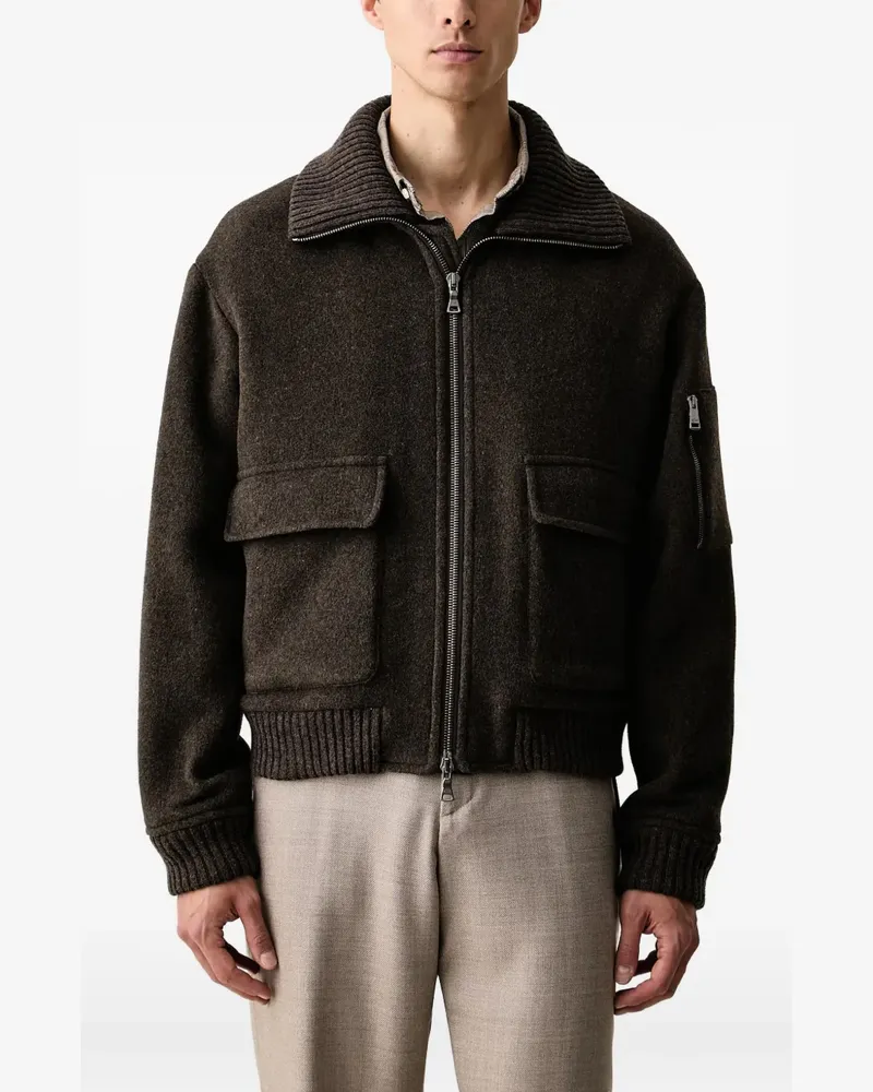Paul & Shark Jacke mit geripptem Kragen - Braun Braun