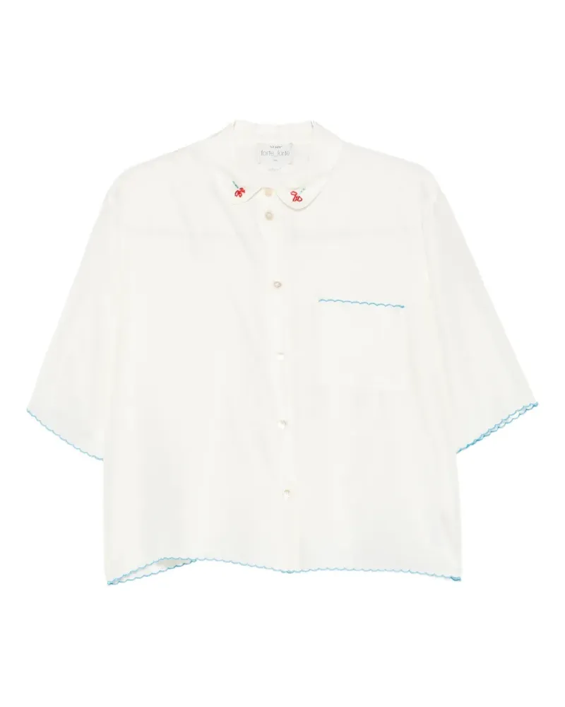 forte_forte scallop-trim shirt - Nude Nude