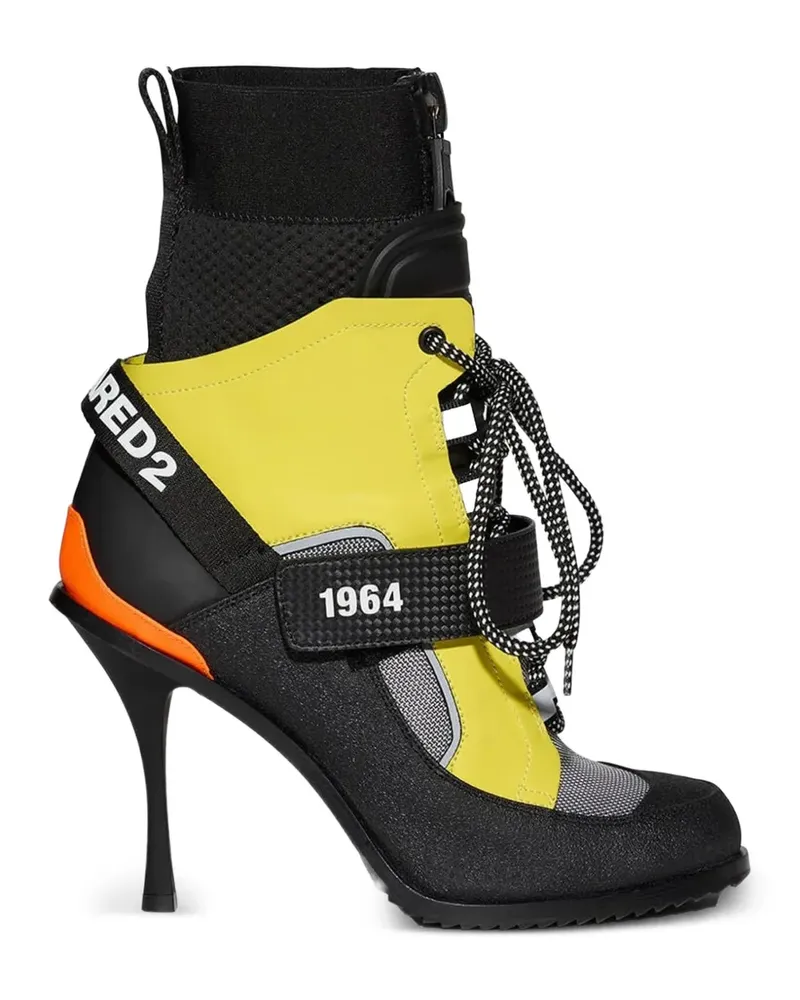 Dsquared2 Techno lace-up touch-strap ankle boots - Schwarz Schwarz