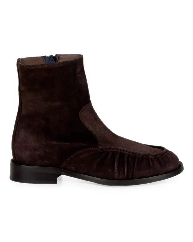 Status ruched suede ankle boots - Braun Braun
