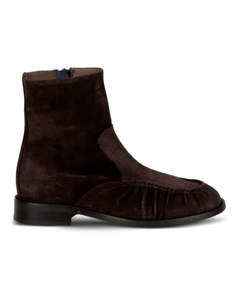 Status ruched suede ankle boots - Braun Braun