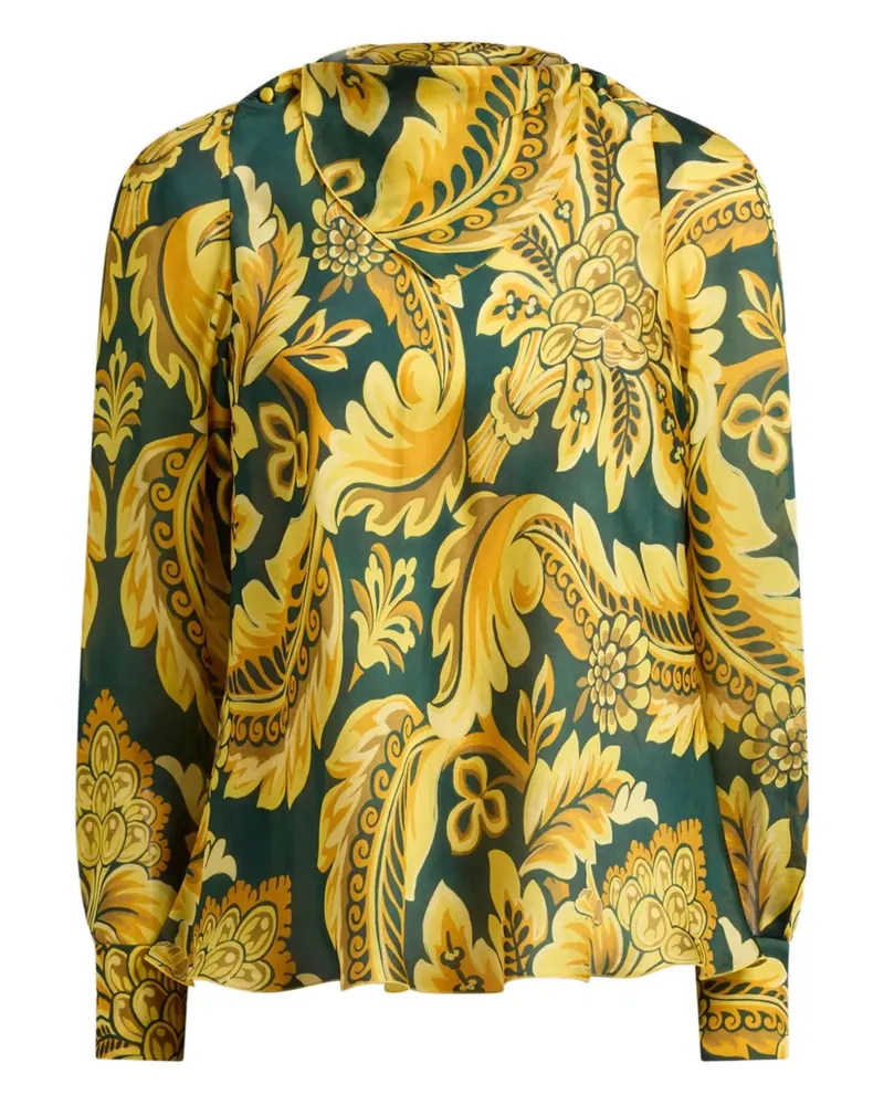 Etro Bluse mit Blumen-Bienenmotiv - Grün Grün