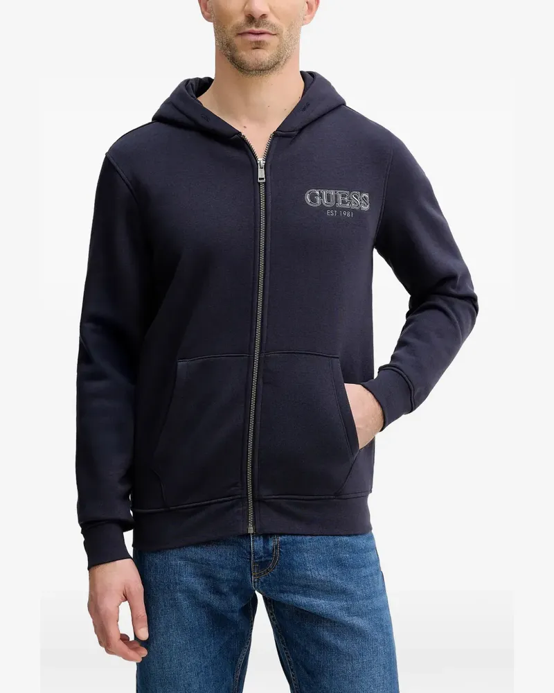Guess zip logo hoodie - Blau Blau