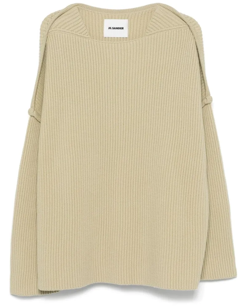 Jil Sander Gerippter Pullover - Grün Grün