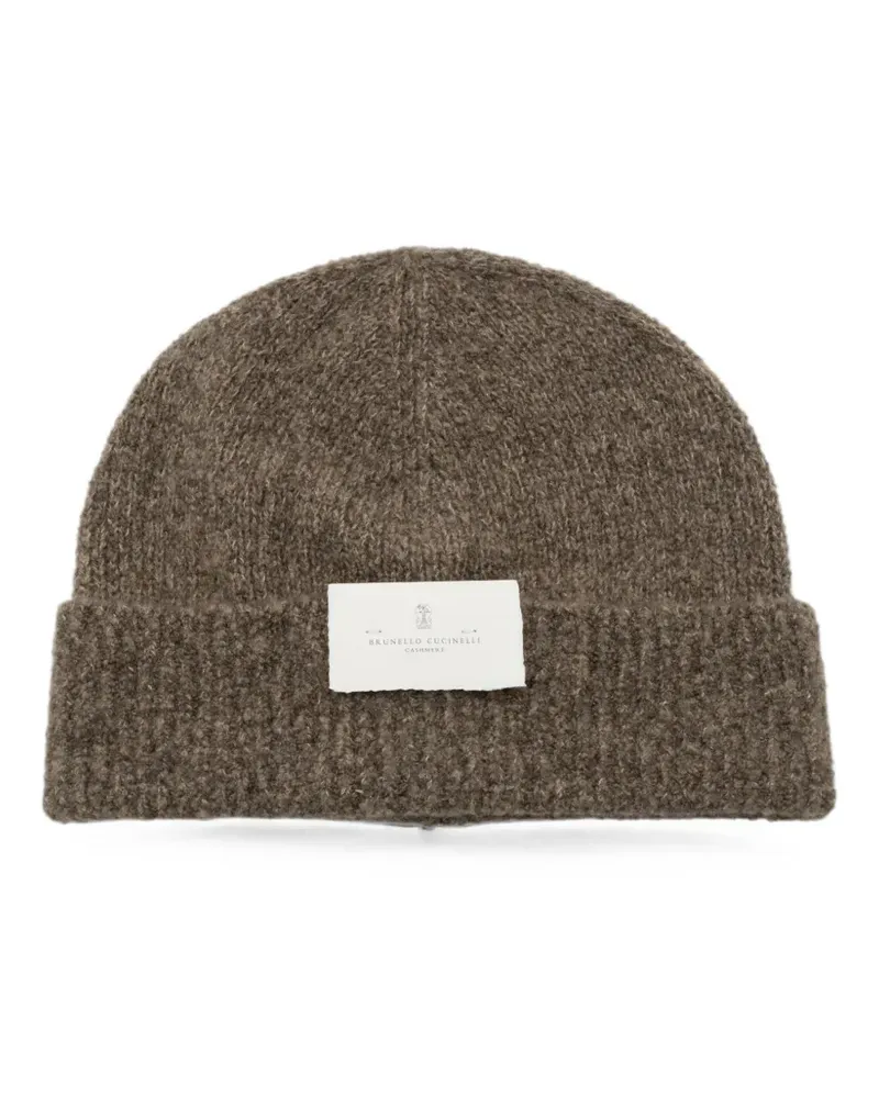 Brunello Cucinelli ribbed-knit beanie hat - Braun Braun