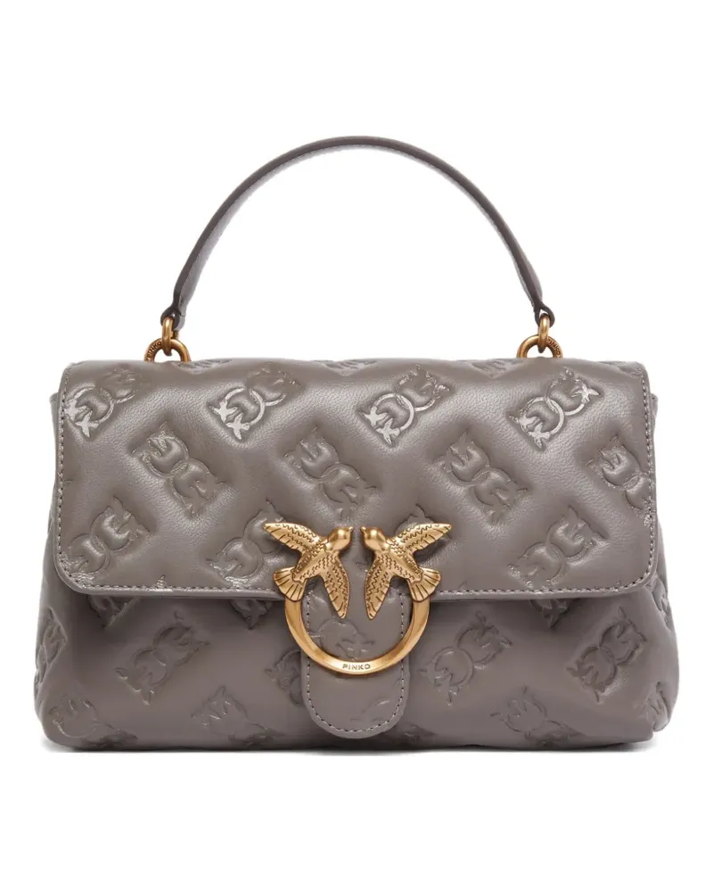 Pinko Love Birds Satchel-Tasche mit Prägung - Grau Grau