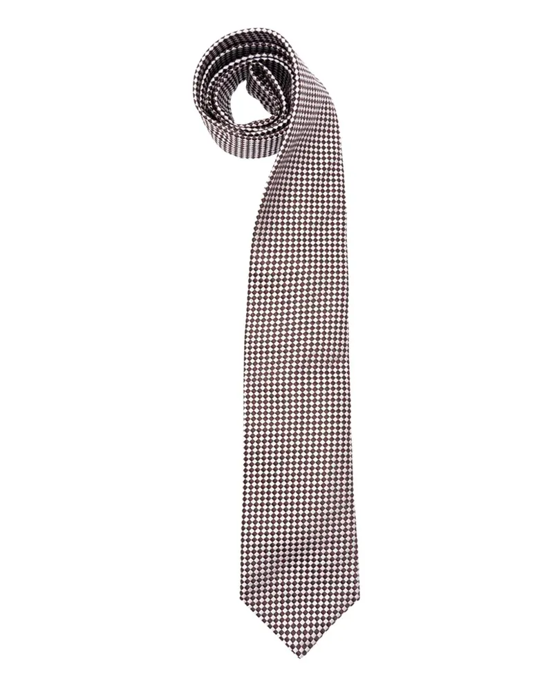 Brunello Cucinelli Krawatte mit Hahnentrittmuster - Braun Braun