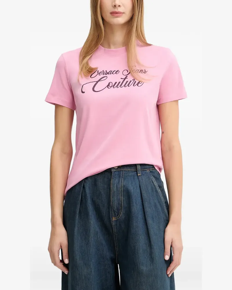 Versace Jeans T-Shirt mit Logo - Rosa Rosa