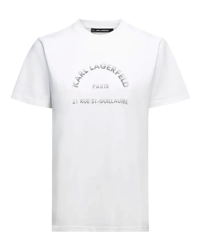 Karl Lagerfeld Rue St-Guillaume T-Shirt mit Strass - Weiß Weiß