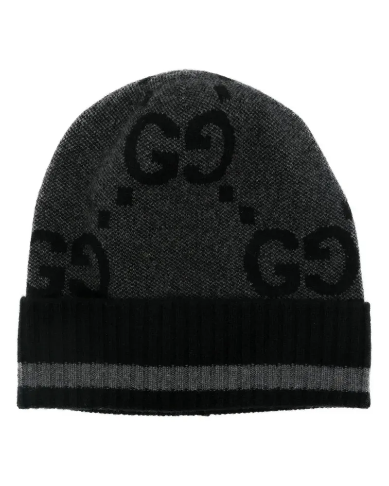 Gucci Beanie mit Intarsien-Logo - Grau Grau