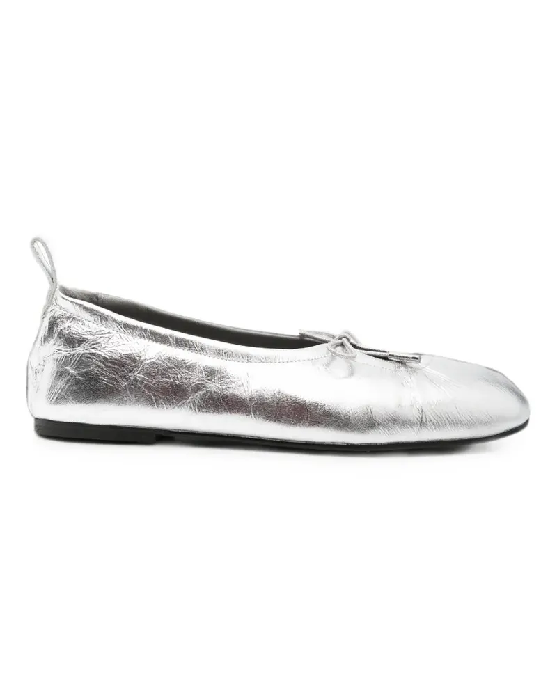 Alohas Rosalind shimmer-finish leather ballet flats - Silber Silber