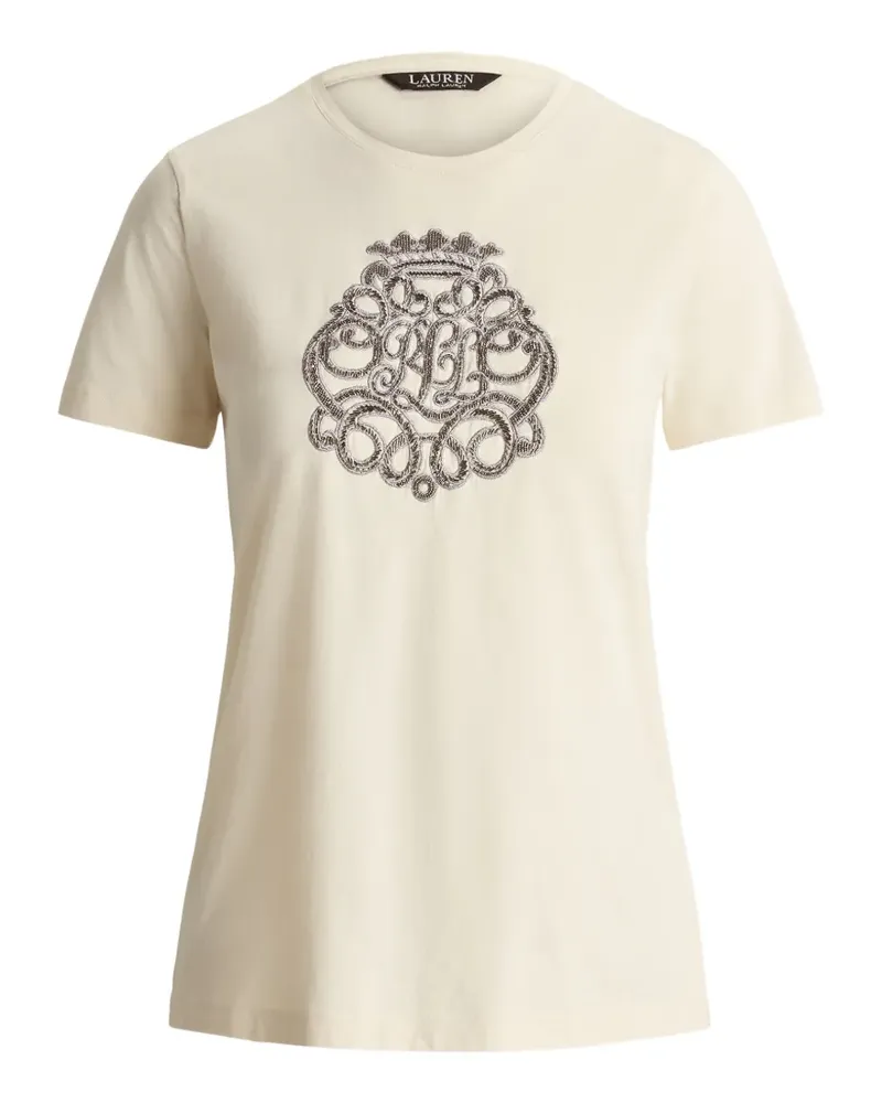 Ralph Lauren T-Shirt mit Wappen-Patch - Nude Nude