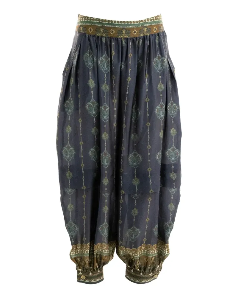 Zimmermann Hose mit Paisley-Print und geknöpften Bündchen - Blau Blau