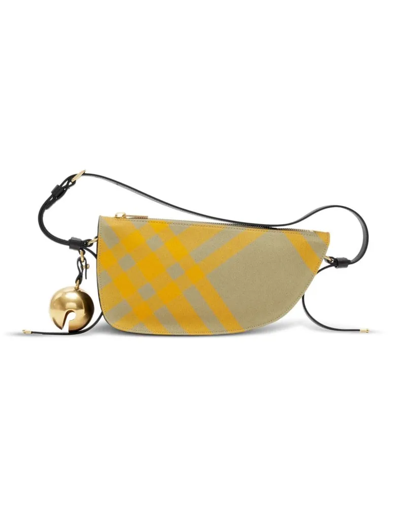 Burberry Karierte Sling Shield Schultertasche - Gelb Gelb