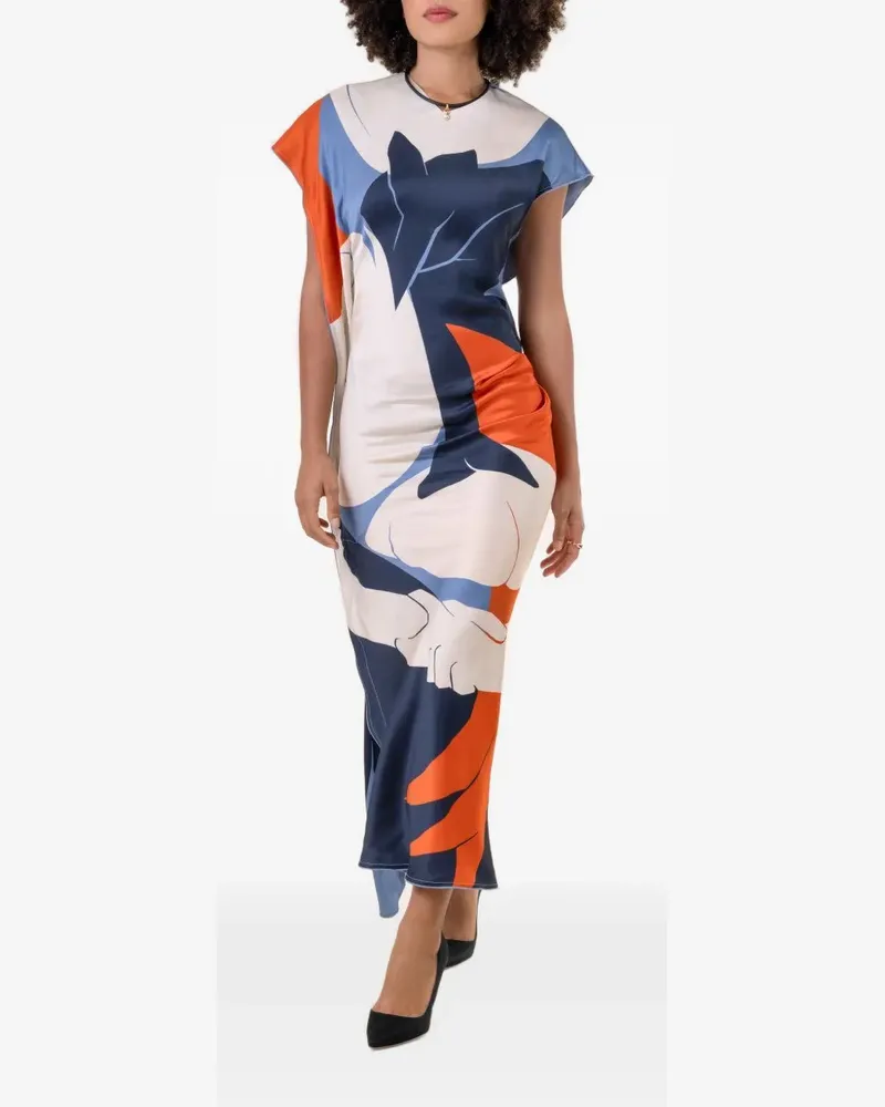 Victoria Beckham Victoria graphic-print maxi dress - Weiß Weiß