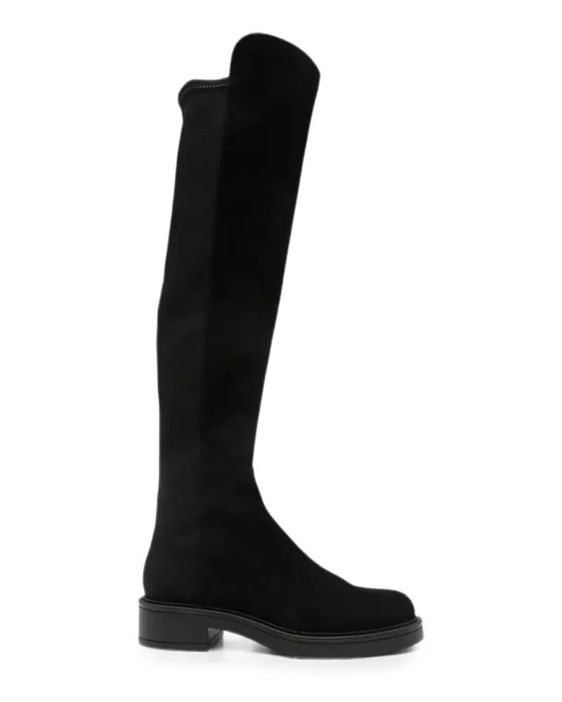 Stuart Weitzman Celia Overknee-Stiefel aus Wildleder - Schwarz Schwarz