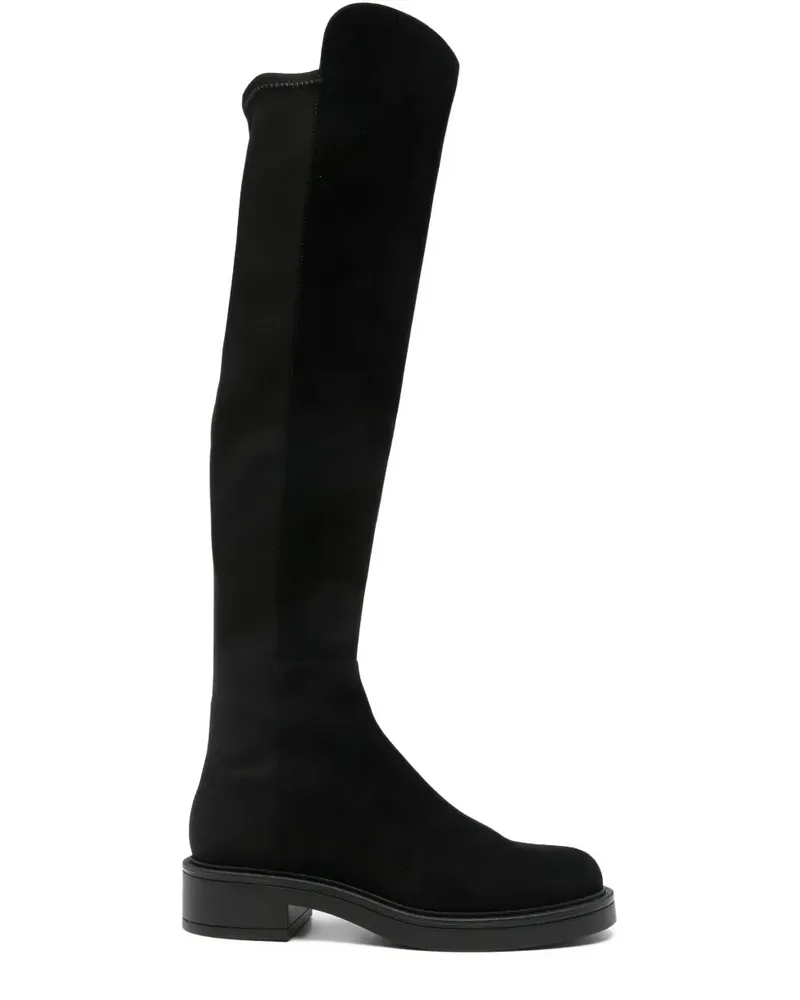 Stuart Weitzman Celia Overknee-Stiefel aus Wildleder - Schwarz Schwarz