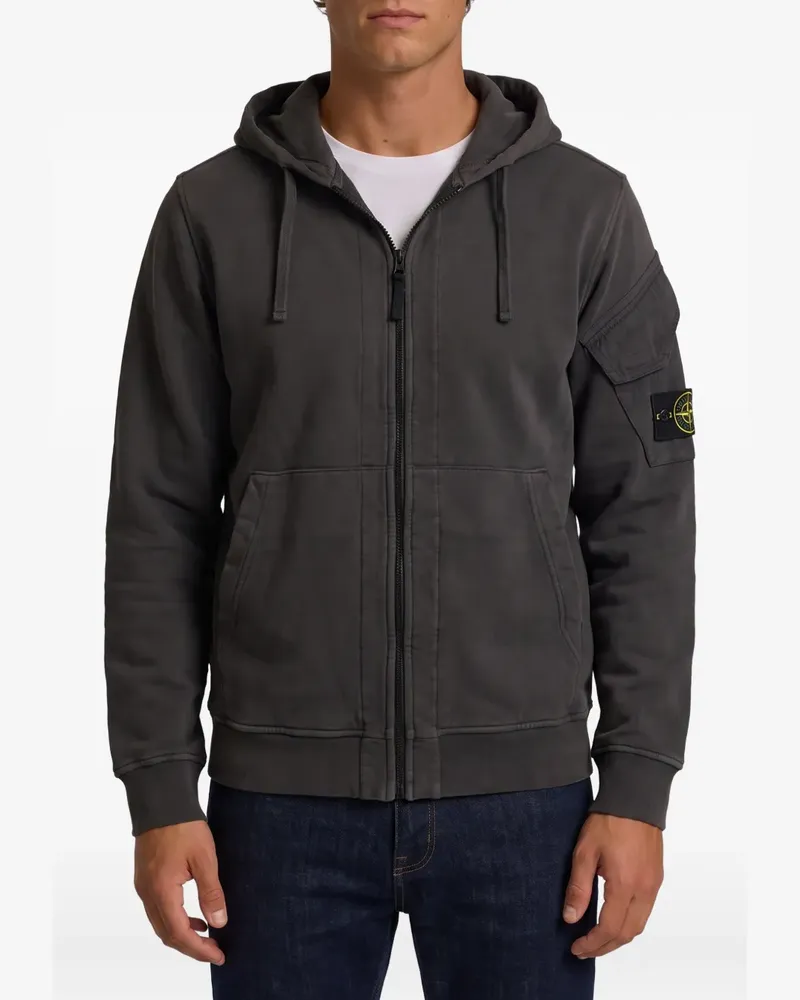Stone Island 6100016 brushed organic-cotton fleece sweatshirt - Grau Grau