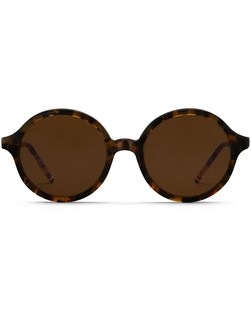 Thom Browne Runde Sonnenbrille in Schildpattoptik - Braun Braun