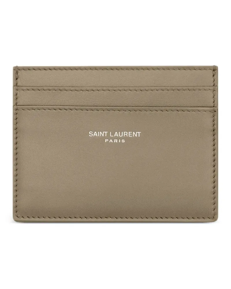 Saint Laurent Kartenetui mit Logo - Nude Nude