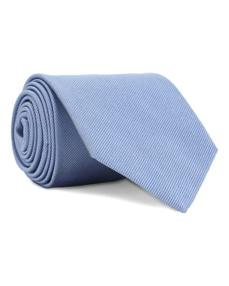 Tom Ford Gerippte Seidenkrawatte - Blau Blau