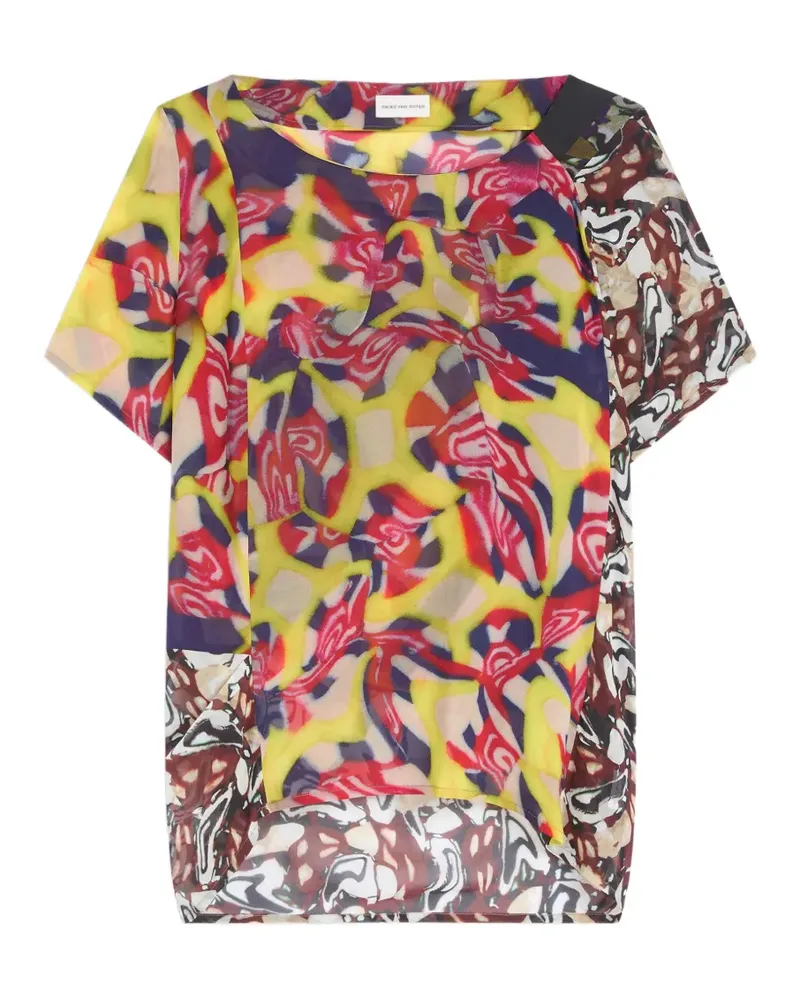 Dries van Noten Oberteil mit abstraktem Print - Gelb Gelb