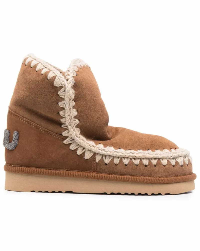 Mou Stiefeletten mit Stickerei - Braun Braun