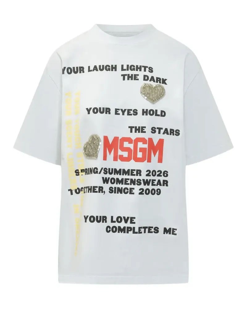 MSGM T-Shirt mit grafischem Print - Weiß Weiß