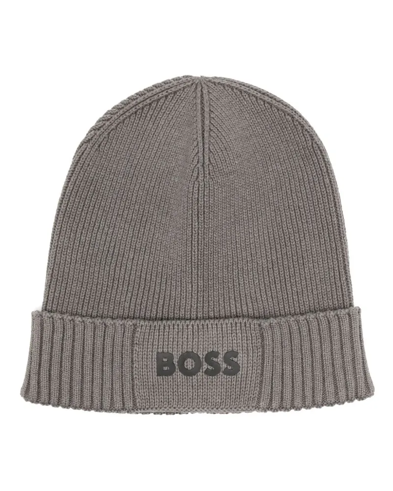 HUGO BOSS Asic Beanie - Grau Grau