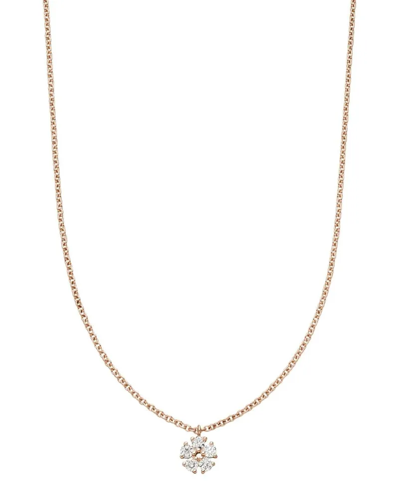 VEYNOU 14kt Lily Rotgoldhalskette mit Diamanten - Rosa Rosa