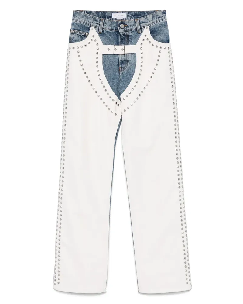Stella McCartney Gerade Jeans mit Nieten - Weiß Weiß