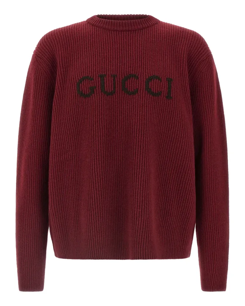 Gucci logo-intarsia ribbed sweater - Rot Rot