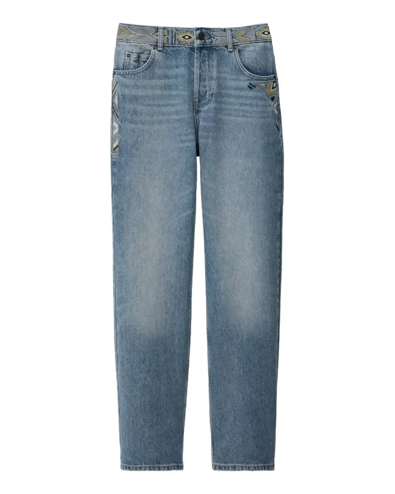 ba&sh Rizie embroidered jeans - Blau Blau