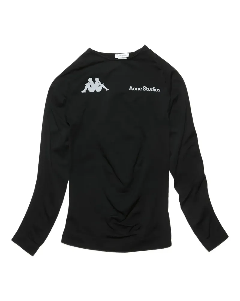 Acne Studios x Kappa T-Shirt mit Logo - Schwarz Schwarz