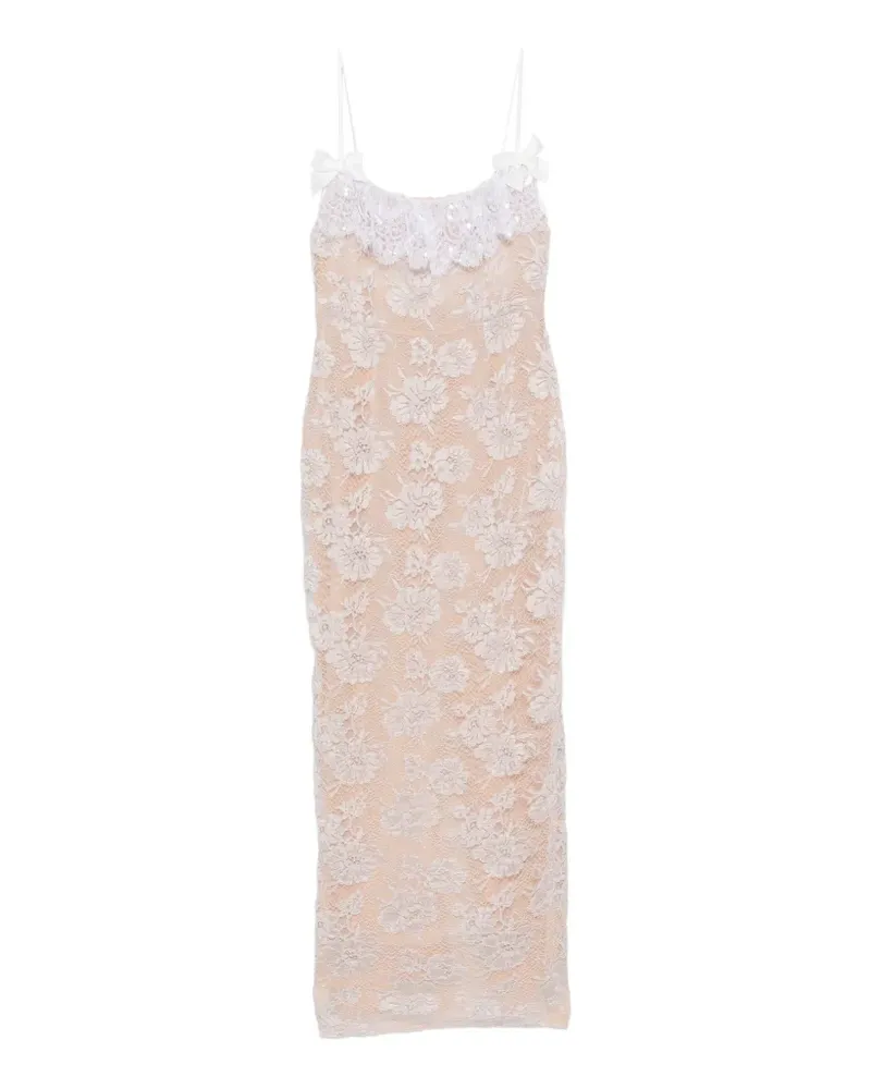 Alessandra Rich sequin-embroidered lace maxi dress - Nude Nude