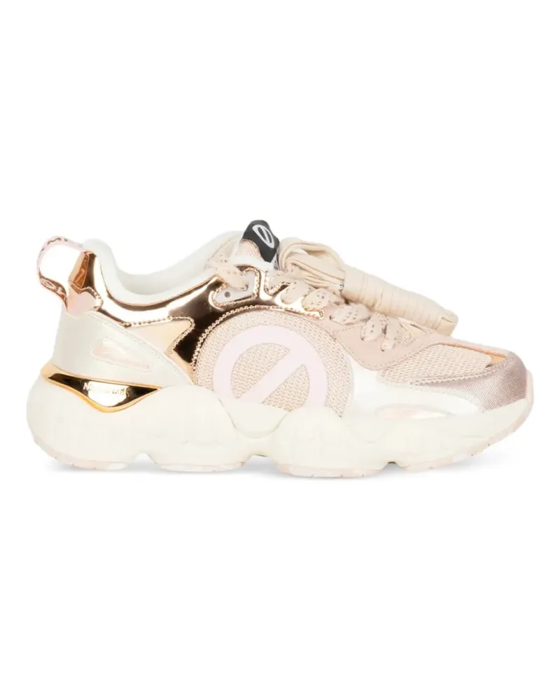 No Name Krazze metallic-finish panelled sneakers - Rosa Rosa