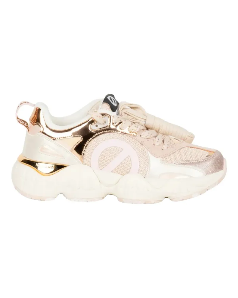 No Name Krazze metallic-finish panelled sneakers - Rosa Rosa