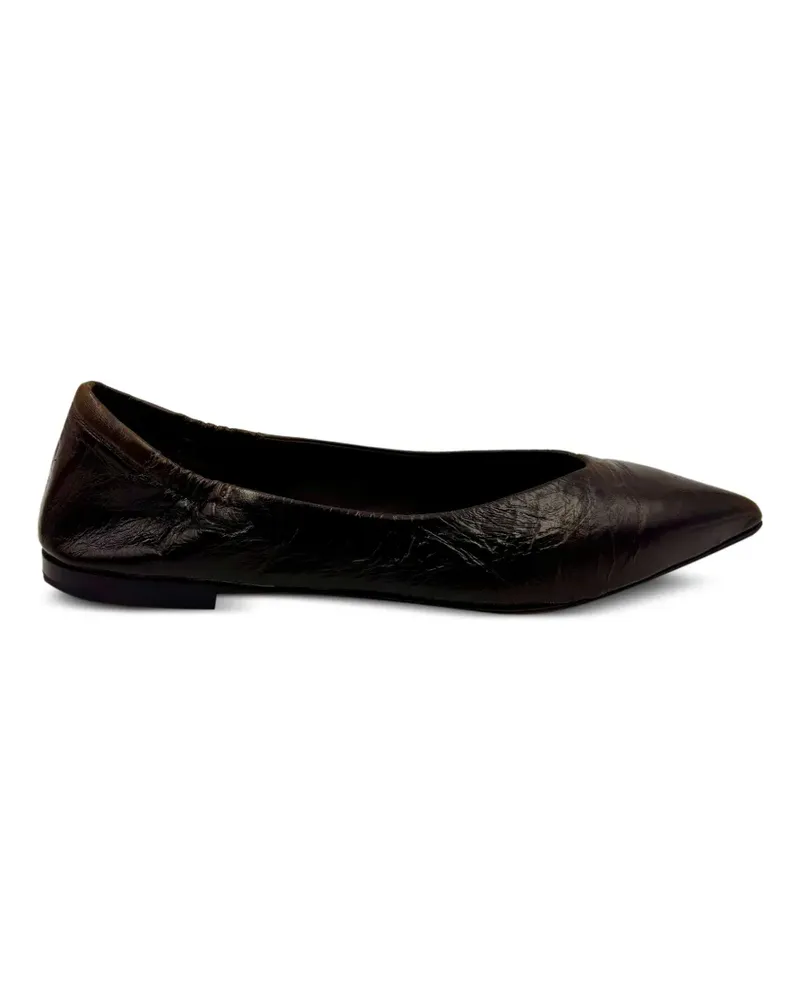 POMME D'OR Ballerinas in Knitteroptik mit spitzer Kappe - Braun Braun