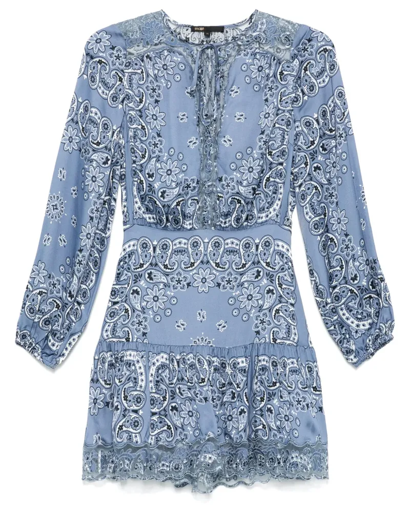 Maje Minikleid mit Blumen-Print - Blau Blau