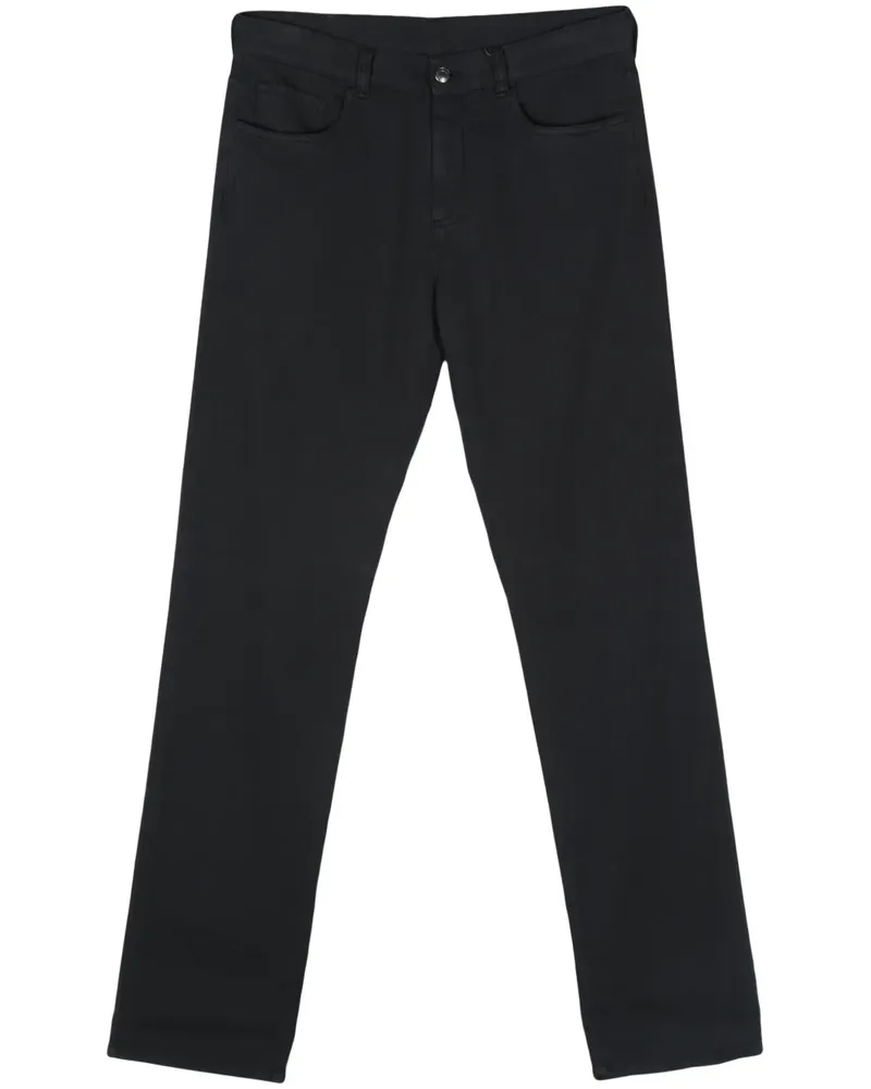 Canali Hose mit Logo-Patch - Blau Blau