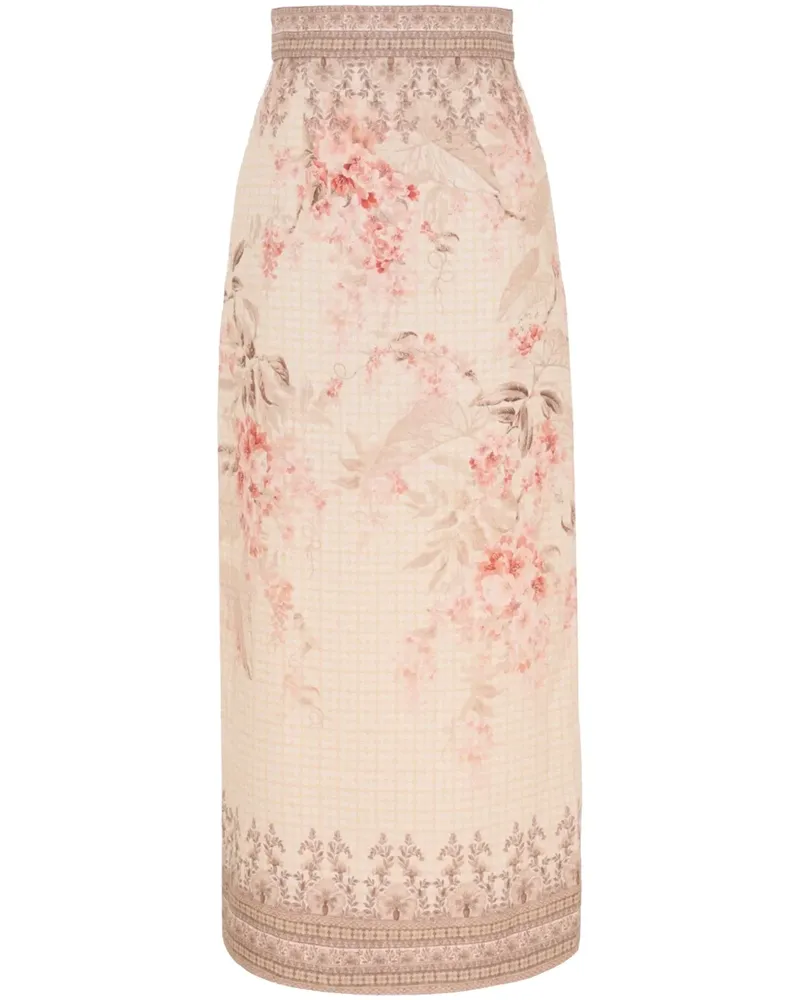 Zimmermann Illuminate Bleistift-Midirock - Nude Nude