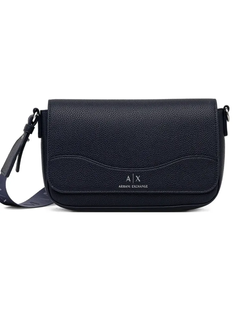 Armani Exchange logo flap cross body bag - Blau Blau
