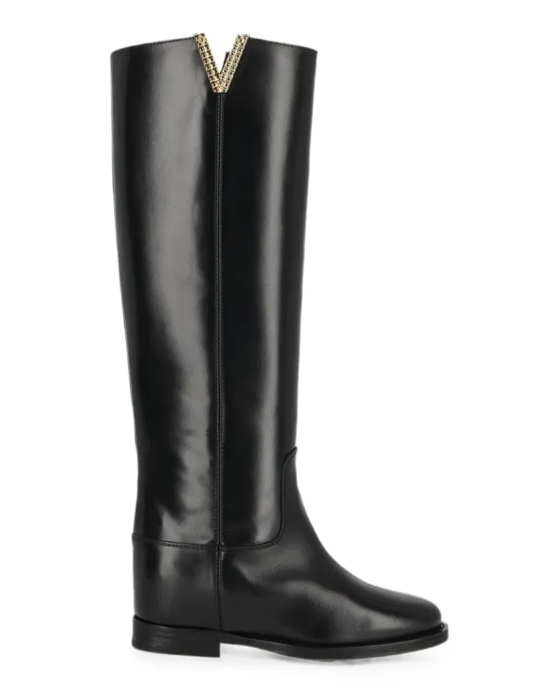Via Roma 15 Stiefel mit V-Nieten - Schwarz Schwarz