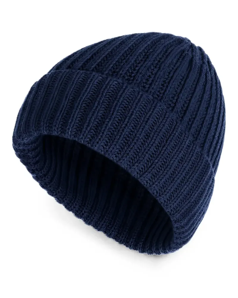 Malo ribbed-knit cashmere beanie hat - Blau Blau