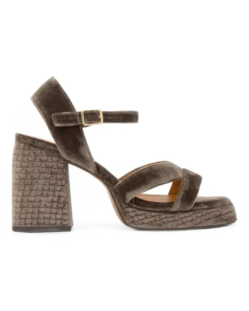 Castañer Vero Samtsandalen mit Plateau - Braun Braun