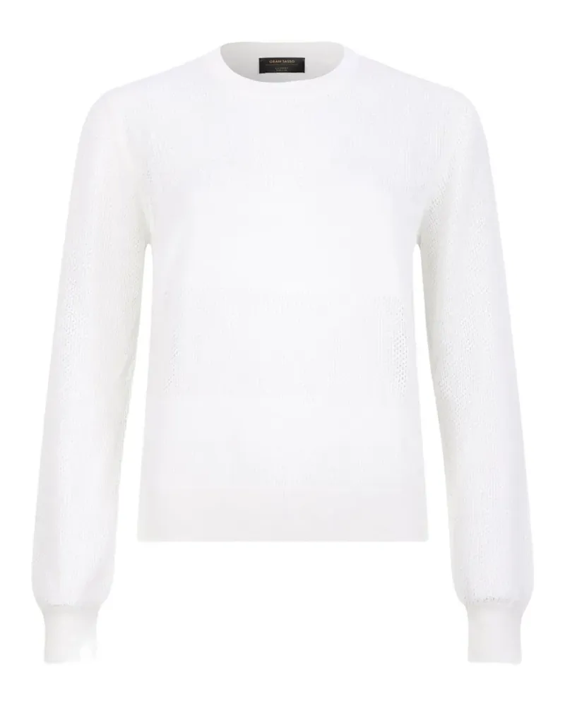 Gran Sasso Pullover mit Lochstrickmuster - Weiß Weiß