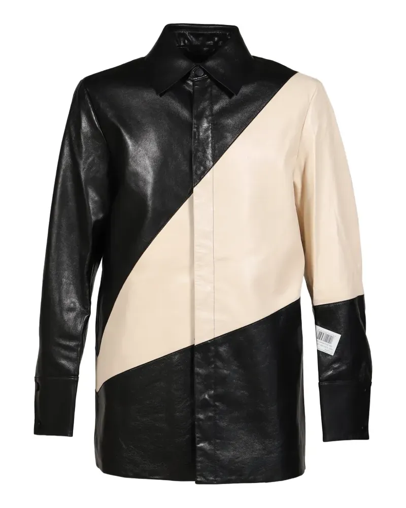 Entire Studios panelled leather shirt - Schwarz Schwarz
